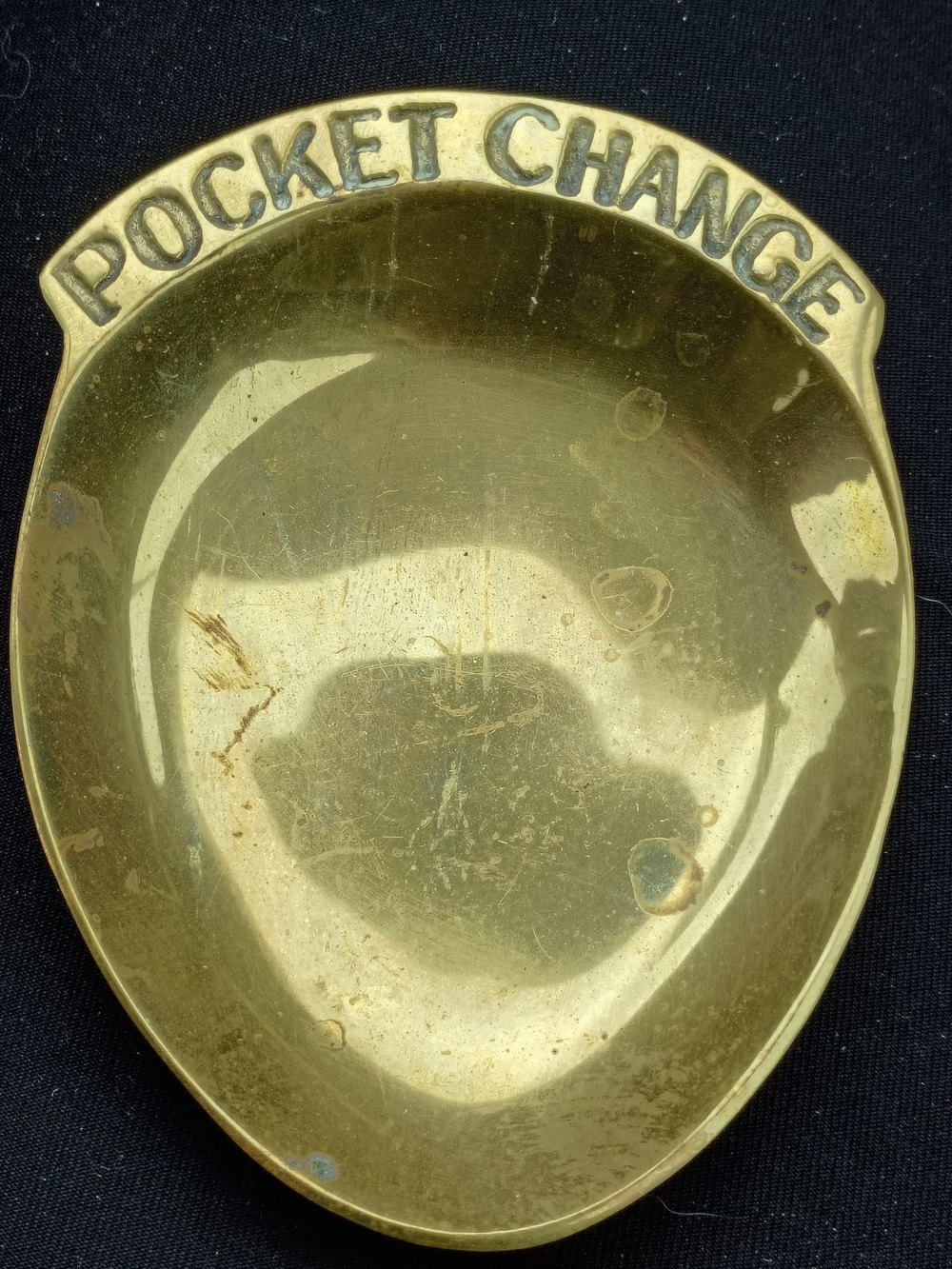 Vintage Solid Brass Pocket Change Dish Coin Tray Holder